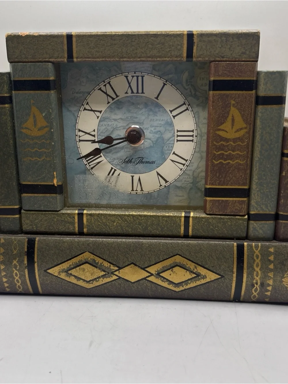 Seth Thomas Mantel Clock - “Stack Of Books” - With Hidden Drawer